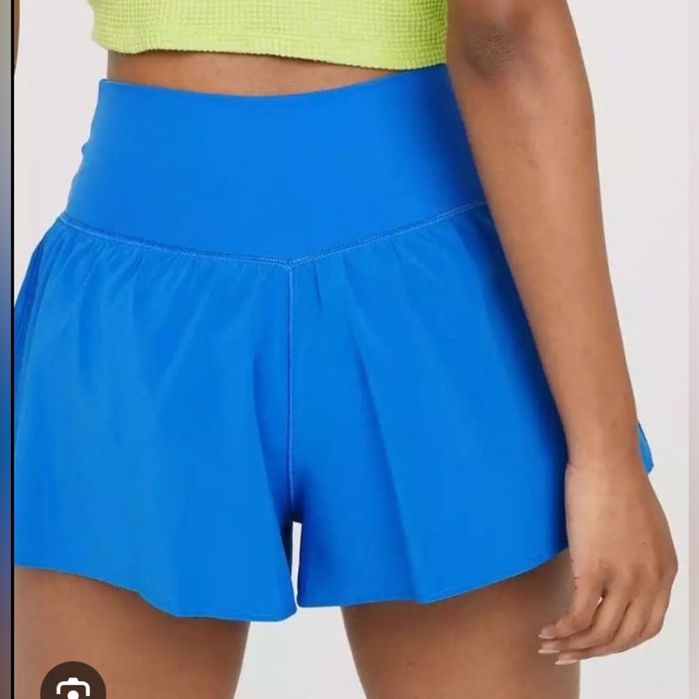 aerie blue crossover ruched shorts